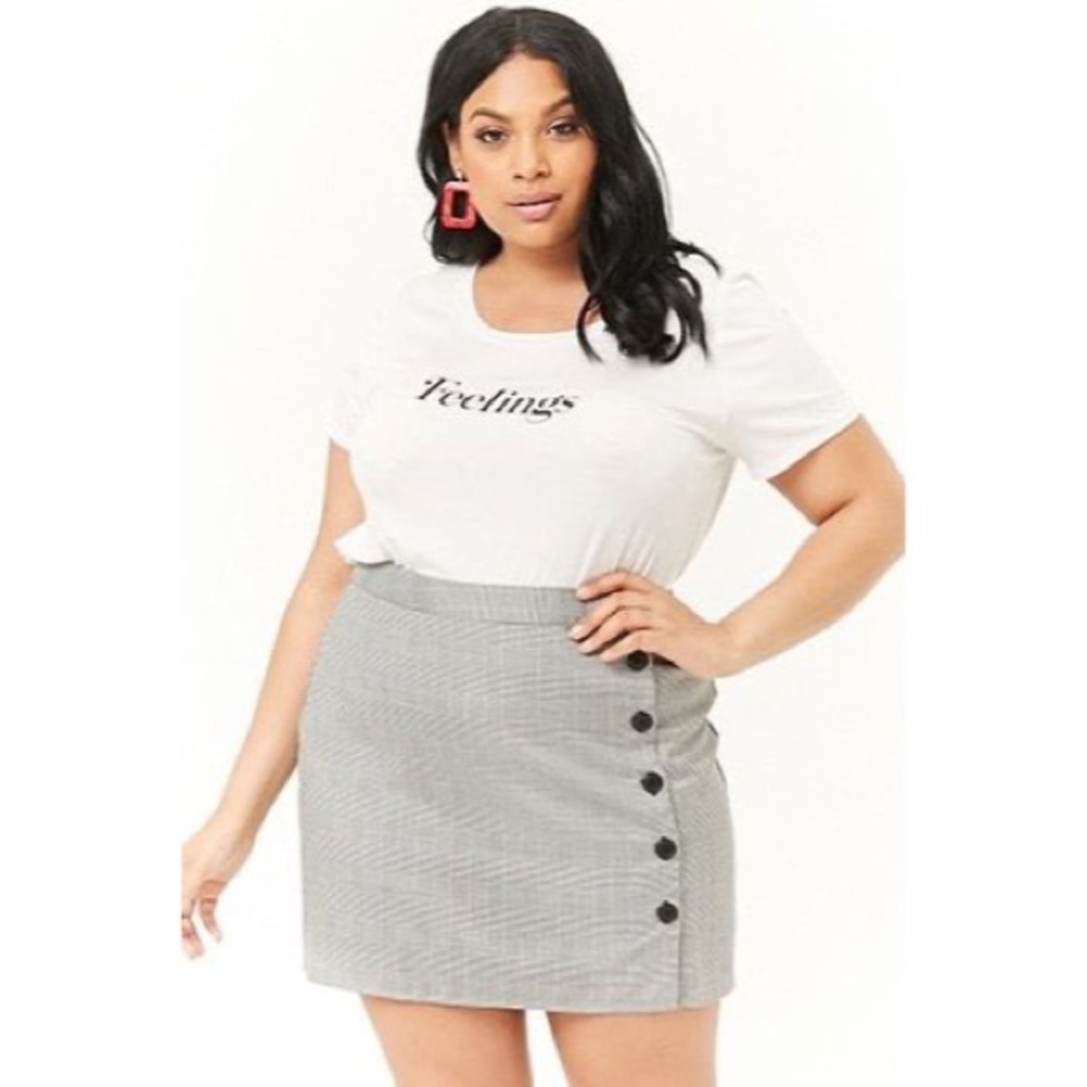 Forever 21 plus glen plaid mini skirt